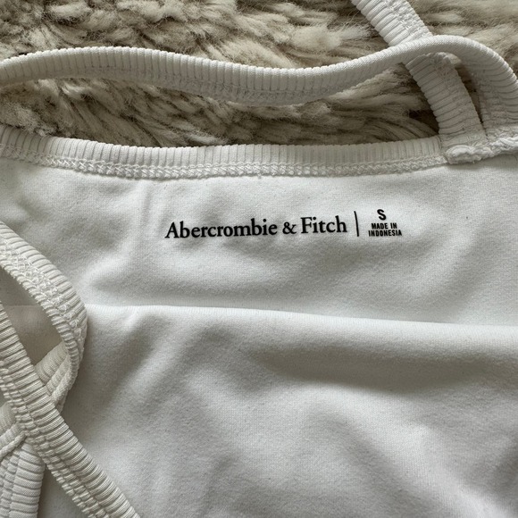 Abercrombie & Fitch One Shoulder Double Strap Thong Body Suit in White Sz Small - Picture 3 of 10